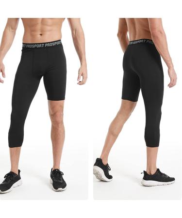 Blaward Men's Compression Capri Tights 2 Pack - Basketball Athletic Base Layer Legging - Black & White - Small Size - Buy Online on GoSupps.com