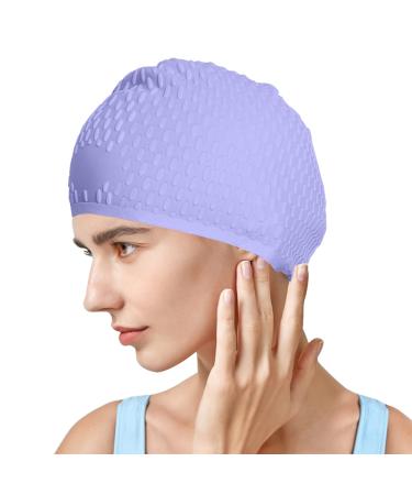 Micacorn adult bathing cap waterproof silicone bathing cap adults unisex women and men's swimming cap anti-slide swimming cap swimming cap for short and long hair blue