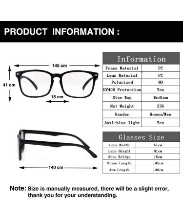JUDOO 2 Pack Blue Light Blocking Glasses - Square Frame Computer Reading Sunglasses for Women and Men - Black and Flower Design - Buy Online on GoSupps.com