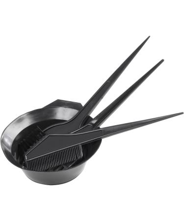 TRIXES 4PC Hair Dye Kit - Professional Hair Colour Bowl and Brush Set for Home or Salon Use - Black - Buy Online on GoSupps.com