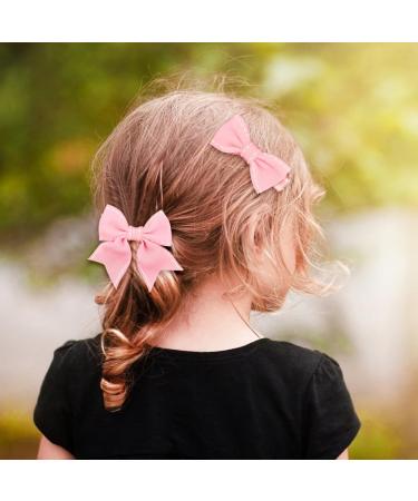 Bekecidi 10 Pieces Bow Hair Accessories Set Bow Hairpin Bow Hair Clips Bows Rubber Band for Girls Kids (Pink) - Buy Online on GoSupps.com