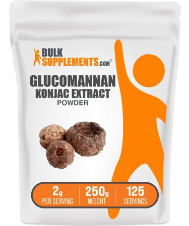BulkSupplements.com Glucomannan Powder - from Konjac Root Extract Powder Glucomannan Supplements - Gluten Free 2g per Serving 250g (8.8 oz) (Pack of 1) 0.55 Pound (Pack of 1)
