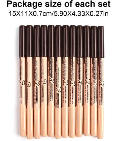 rongweiwang 12 Pieces Eye Brown Pencil Doubleheaded Eyes Liner Concealer Pen Make Up Cosmetics Presents Supplies Professionals Coffee Natural - Buy Online on GoSupps.com