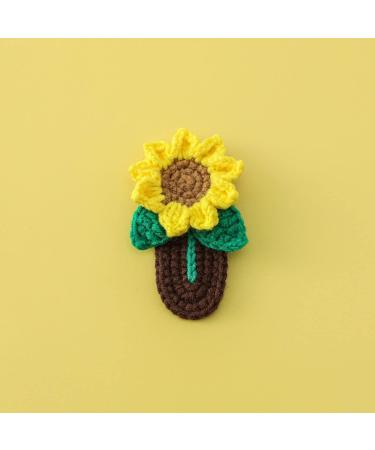 Crochet Knitted Hair Clips for Girls Children's Day Birthday Christmas Gifts Hair Accessories Clips Strong Hold Jaw Clamp for Thick Thin Hair Makeup Application (Sunflower) - Buy Online on GoSupps.com