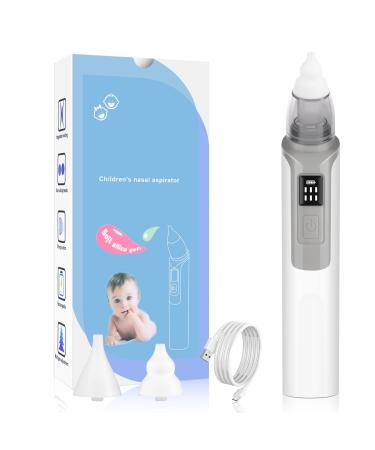 Baby Nasal Aspirator  Baby Nose Sucker  Electric Nose Suction for Baby  Booger Sucker for Baby and Toddlers  6 Levels of Suction Grey