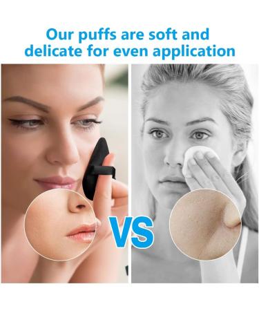 Ainiv 4PCS Triangle Makeup Puff Set | Reusable Soft Sponge for Loose Powder & Foundation | Washable Dual-Use Cosmetic Puff - Black - Buy Online on GoSupps.com