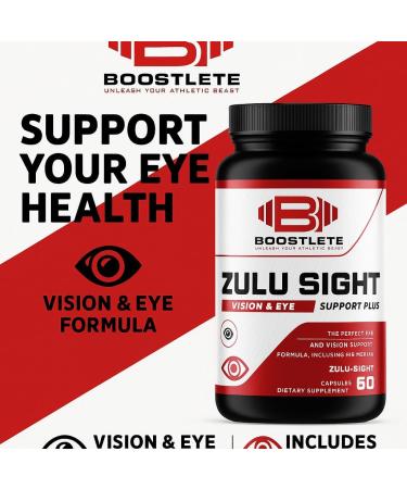 Boostlete Zulu Sight Vision & Eye Support Supplement with Lutein Zeaxanthin Bilberry & Greens Blend 60 Capsules - Buy Online on GoSupps.com