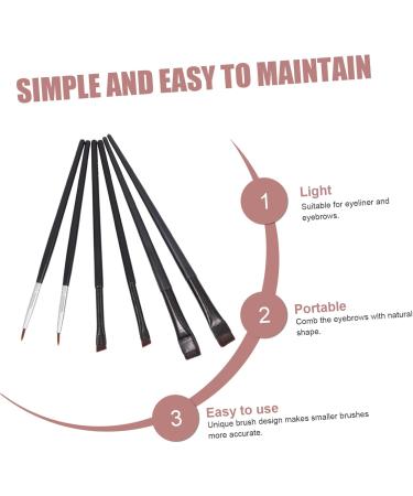 DRESSOOS 6pcs Eyeliner Makeup Brush Eye Shadow Eyeliner Wands Eye Brush Rayon Wooden Handle Black - Buy Online on GoSupps.com