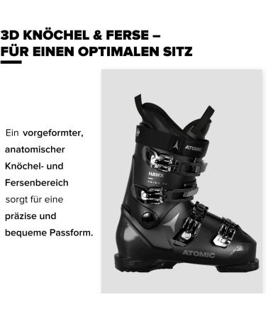 Atomic Hawx Prime 85 W Women's Ski Boots - Alpine Boot with 3D Ankle & Heel - Medium-Wide Fit for Advanced Skiing - Black Silver 38 EU - Buy Online on GoSupps.com