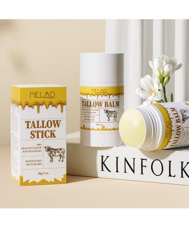 HOPHAT Beef Tallow Balm Stick Beef Tallow for Skin Grass Fed Tallow & Honey Balm Stick Moisturizing Skin Care Cream for Dry Skin - Buy Online on GoSupps.com