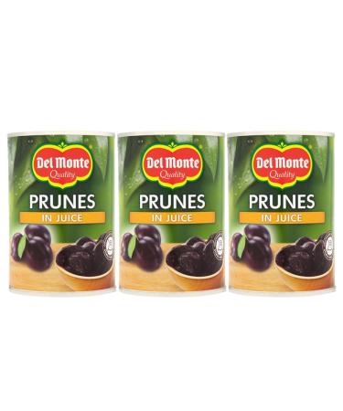 3 x 410g Prunes (with stones) In Juice Canned Plums Fruit Digestive Gut Diet Health Dessert Snack Cake Doughnut Filler