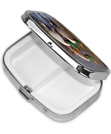 Mallard Ducks 2 Compartment Pill Case | Cute Travel Pill Organizer for Pocket & Purse | Ideal Gift - Buy Online on GoSupps.com