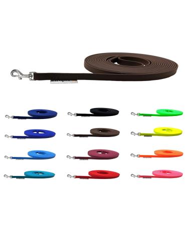 Drag line biothane dog linen small dogs 9mm 3m / 5m / 10m / 15m dog leash Bothane (1m with hand loop brown) 1m with hand loop brown