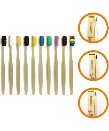 Buy Minkissy 10pcs Bamboo Toothbrushes - Soft Bristles & Natural Bamboo Charcoal for Eco-Friendly Oral Care - Buy Online on GoSupps.com