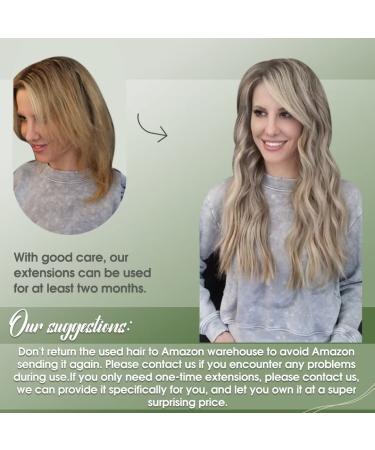 Buy Hetto Clip-In Real Hair Extensions - Ash Blonde Highlights 120g 55cm - 100% Remy Human Hair - Buy Online on GoSupps.com
