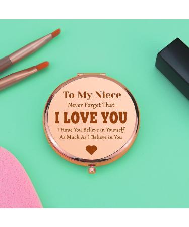 Niece Gifts - Compact Mirror for Encouragement | Inspirational Makeup Mirror for Birthday, Graduation, Christmas & Wedding - Buy Online on GoSupps.com