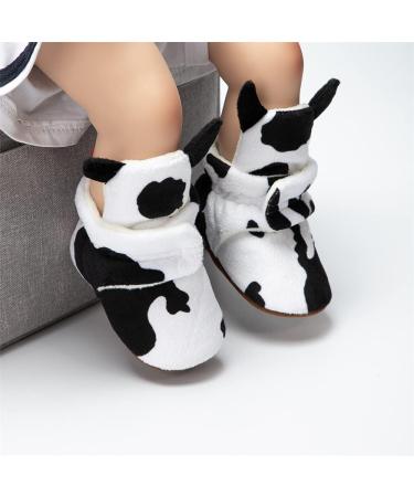 Sonsage Infant Snow Boots - Soft Anti-Skid Sole Ankle Booties for Newborns | Winter Warm Crib Shoes 0-6 Months (A02 Cow) - Buy Online on GoSupps.com