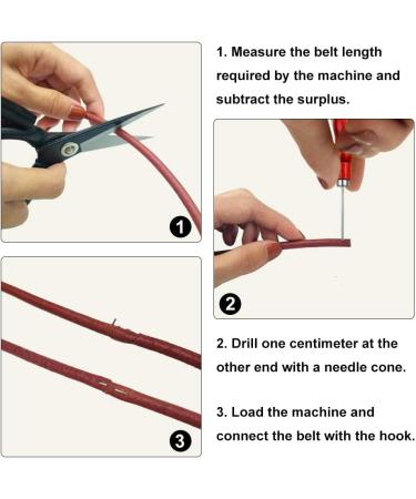 Homgaty 2 Piece 183cm Treadle Sewing Machine Leather Belt Replacement Set with Hooks - Compatible with Singer/Jones Machines - Buy Online on GoSupps.com