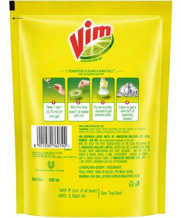 Buy Vim Liquid Pouch 500 ml - International Shipping | Fast and Reliable Delivery - Buy Online on GoSupps.com