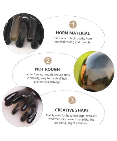 Fomiyes 2-Piece Octopus Massage Comb Set | Natural Handmade Yak-Horn Head Massager for Women | Handcrafted Hair Care Tools - Buy Online on GoSupps.com