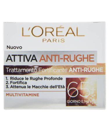 L'Or al Paris Active Anti-Wrinkle Day and Night Face Cream Fortifying Treatment 65+ With Multivitmins Suitable for Mature Skin 50 ml