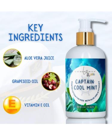Lather Green Kids Body Lotion Plant Based Gentle Moisturizer with Shea Butter Safe for Sensitive Skin Captain Cool Mist 3 Pack (8 oz Each) - Buy Online on GoSupps.com