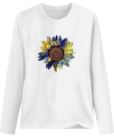 Womens Oversized Sunflower Sweatshirt | Clearance Sale | S-XXL | Crew Neck | Long Sleeve | White Hoodie - Buy Online on GoSupps.com