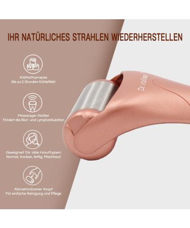 Dr. Roller Ice Roller Face & Eye Massage | Stainless Steel Facial Roller for Swelling Migraine Relief | Rose Gold Skincare Tool - Buy Online on GoSupps.com