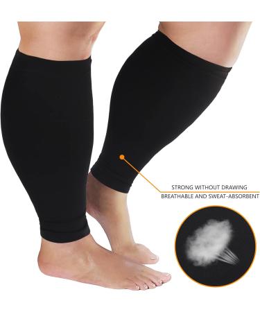 Plus Size Compression Sleeves for Calves | Relieve Varicose Veins & Swelling | 7XL Wide Calf Compression Sleeves for Men & Women | Perfect for Work Travel & Sports - Buy Online on GoSupps.com