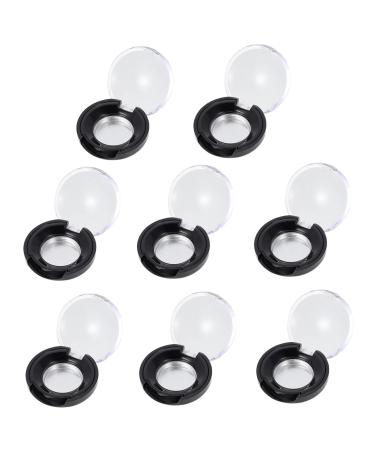 Ipetboom Makeup Blush 8pcs Eye Shadow Blank Lip Balm Empty Makeup Eyeshadow Storage Case Blush Powder Lipstick Travel 3.5x1.5cm Black