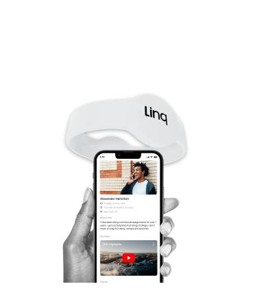 Linq Bracelet v3 - Smart NFC and QR Technology Band for Networking, Custom Links, Videos, and More (White)