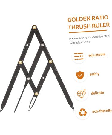 VINTORKY Golden Ratio Ruler 1pc Second Generation Scale Metal Dies Stainless Steel Ruler Eyebrow Ruler Tool Measuring Tool 25x5x0.6cm Black - Buy Online on GoSupps.com