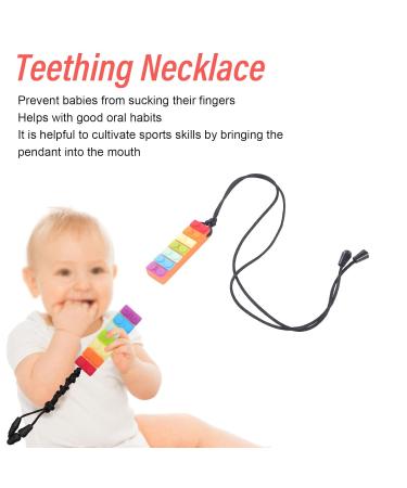 Baby Teether Necklace - Silicone Sensory Chew Pendant for Boys Girls (Orange) - Buy Online on GoSupps.com