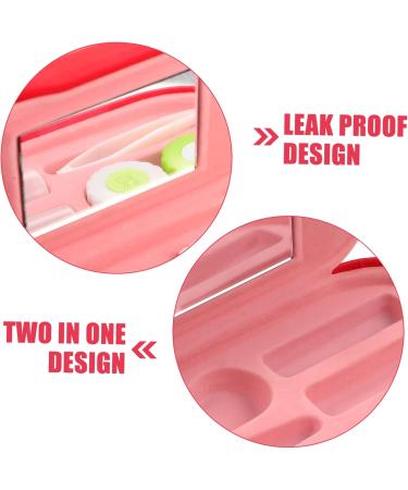 Healvian Double-Layer Glasses Case Kit | Hard Shell 2-in-1 Organizer for Kids | Flocked Cloth Red 16.5x7x5.5cm - Buy Online on GoSupps.com