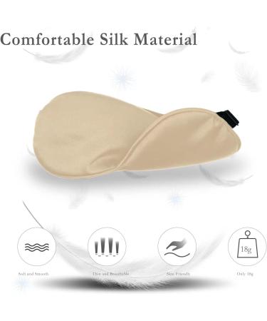 Silk Satin Sleep Mask for Women and Men - Adjustable Strap, Champagne - Ideal for Airplane Travel - Night Cover Blindfold - Buy Online on GoSupps.com