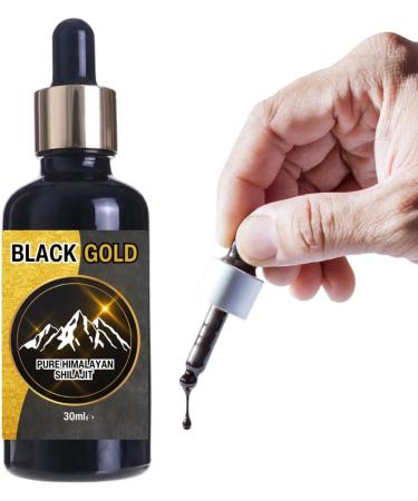 Black Gold Himalaya Shilajit Liquid Drops 30ml - Pure Ayurvedic Fulvic & Humic Resin with Trace Minerals - Maximum Potency - Buy Online on GoSupps.com
