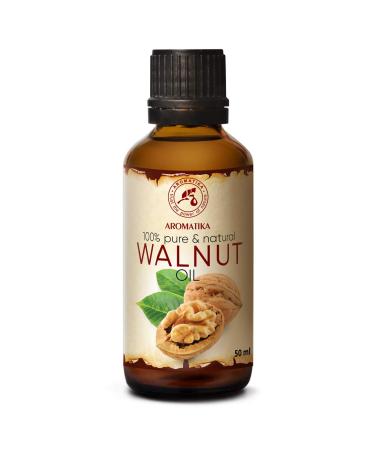 AROMATIKA Walnut Oil 1.7 Fl Oz (50ml) - Juglans Regia Seed Oil - USA - 100% Pure & Natural - Intensive for Face Care - Body - Hair - Skin - Nails - Hands - Good w/Essential Oil