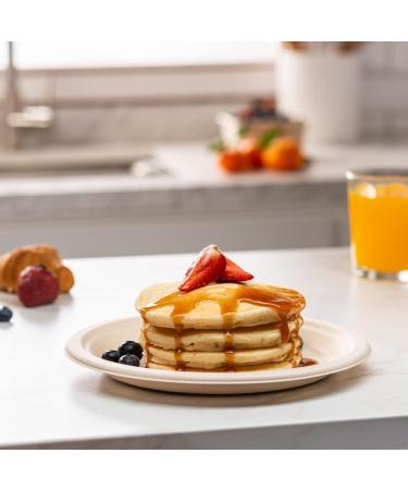 100% Compostable 9 Inch Heavy-Duty Paper Plates 125 Pack - Eco-Friendly Disposable Sugarcane Plates - Brown Unbleached 9'' Round - Kraft 125 Count - Buy Online on GoSupps.com