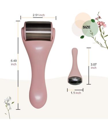 Hysotok Stainless Steel Ice Roller for Face & Eye - 2 Pcs Pink Face Massager for Puffiness, Migraine & Pain Relief - Mini Ice Roller for Dark Circles - Facial Cooling Tool - Buy Online on GoSupps.com