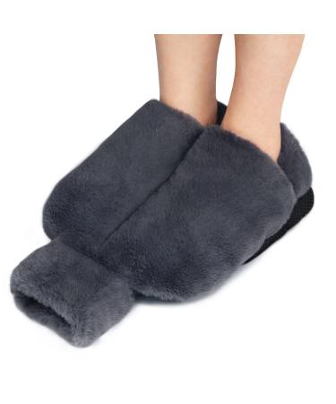Tgkoddo foot warmer without electricity 2l large hot water bottle feet 2 in 1 foot heat bottle for women/men/adults super soft and warm foot heating pads for the cold feet in winter (gray 40x36cm) - Buy Online on GoSupps.com