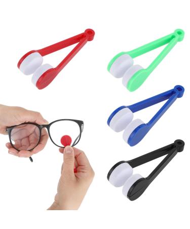 4 pieces of glasses cleaner brushes mini sunglasses glasses microfiber glasses cleaner brushes glasses cleaner tools (4 colors: black blue green red)