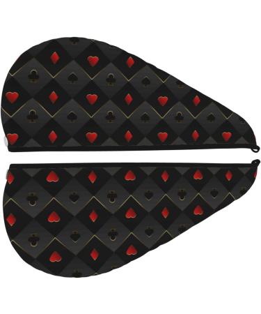 Red Poker Microfiber Hair Towel - Super Absorbent Coral Velvet Wrap for Long Curly & Thick Hair - Buy Online on GoSupps.com