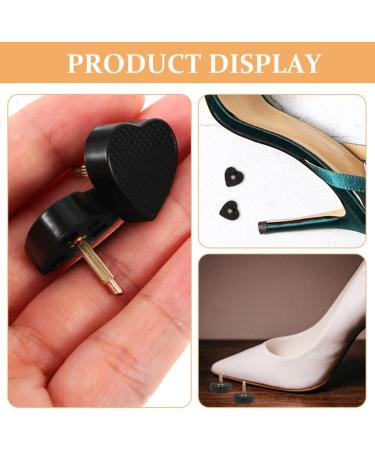 CALLARON High Heel Tips Replacement | 5 Pairs Heart Shaped Shoe Caps - Durable Protectors for Heels - Black - Buy Online on GoSupps.com