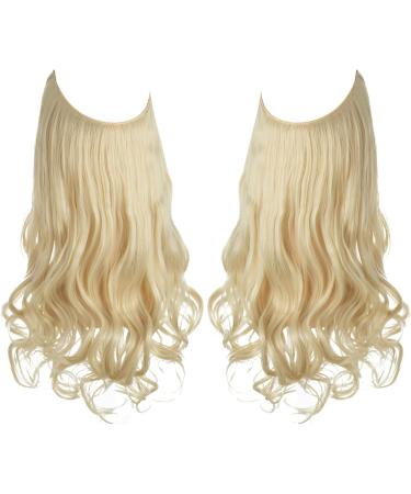 SARLA 18 Inch Invisible Wire Hair Extension Curly Wavy Synthetic Hairpiece for Women - Beach Blonde - Buy Online on GoSupps.com