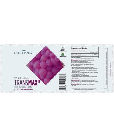 Buy Biotivia TransmaxTR MicroActive Resveratrol 500 mg - 60 Capsules for Enhanced Wellness - Buy Online on GoSupps.com