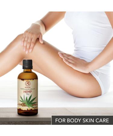 Hemp Oil 100ml - Pure & Natural Cold Pressed - Intensive Care for Face Hair & Body in Glass Bottle - Buy Online on GoSupps.com