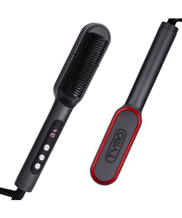 TYMO RING PLUS Ionic Hair Straightener Comb - Hair Straightening Brush & Iron with Nano Titanium Coating for Even Heat, 9 Temperature Settings & LED Screen, Professional Hair Tools for Styling