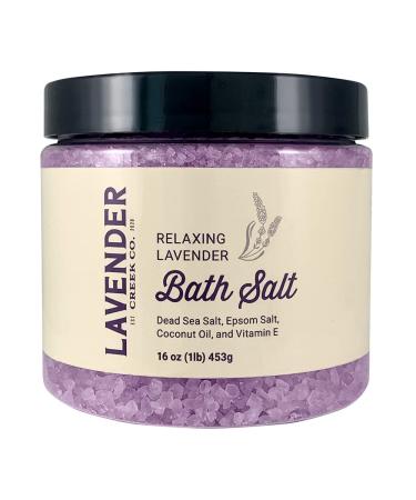 Relaxing Lavender Bath Salt | Epsom Salts and Dead Sea Minerals for Soaking & Muscle Relief | Foot Soak | Bath Salts for Women | Soothing Lavender Scent | Bath Products | Soak in Luxury 1 lbs 1 Pound