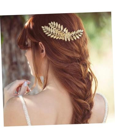 Beaupretty Wedding Hair Accessories comb hair bridal gold trim bridal headpiece gold decor gold headpiece leaves decor leaf decor women headdress Zinc alloy wedding Gold Hair Accessories - Buy Online on GoSupps.com