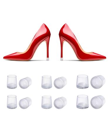 URAQT High Heel Protectors  6 Pair Stiletto High Heel Caps  Transparent High Heel Stoppers Savers for Grass  Weddings  Formal Occasions  3 Different Sizes 6 Pairs Cylindrical
